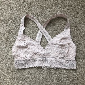 2/$20 Aerie Wireless Lightly Lined Lace Bra Bralette, Size M